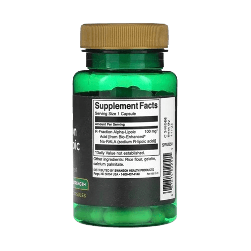 R - Fraction Alpha Lipoic Acid 100mg - 60 Cápsulas Swanson - Suples.cl