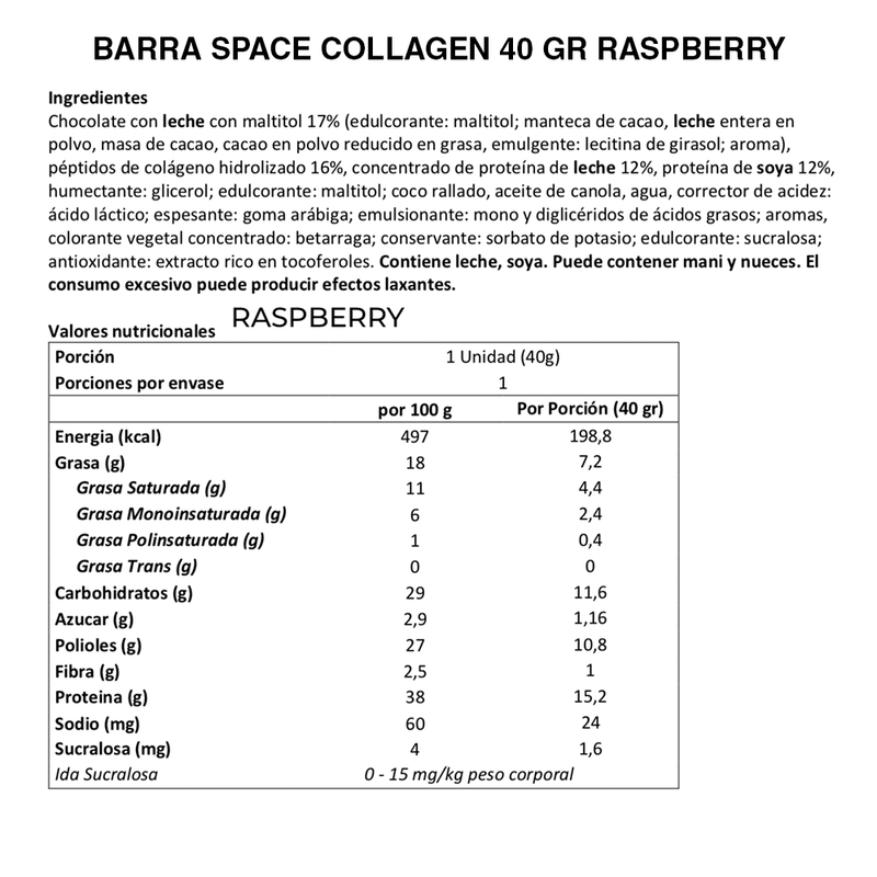 Barrita Collagen 40 Grs Space Protein