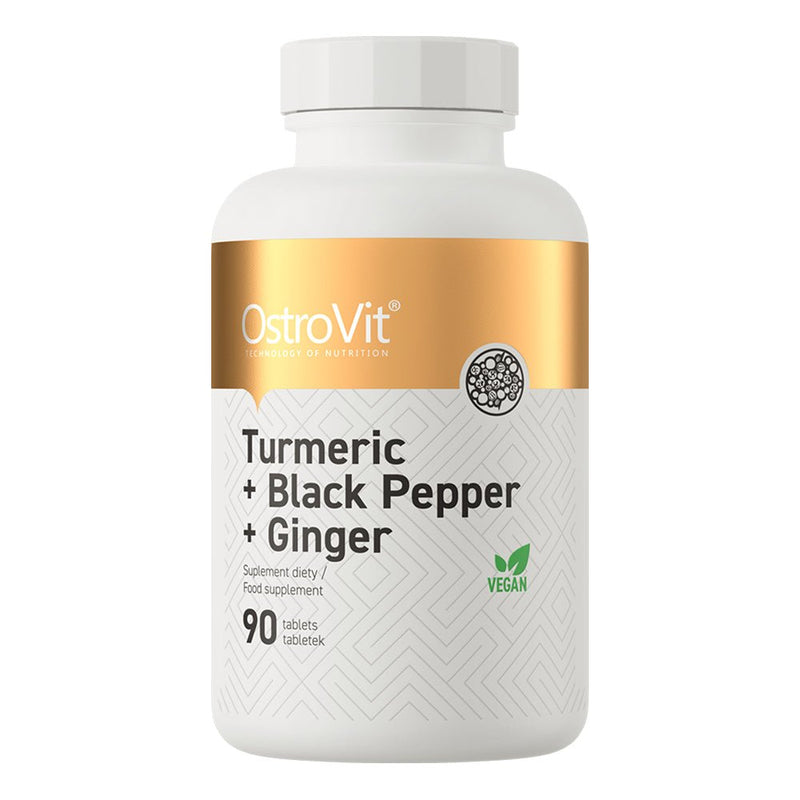 Turmeric + Black Pepper + Ginger - 90 Tabletas OstroVit - Suples.cl