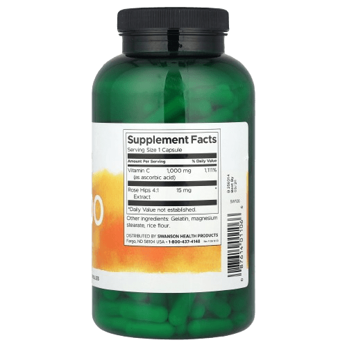 Vitamina C - 1000 White Rose Hips 1000mg 250 Cápsulas Swanson - Suples.cl