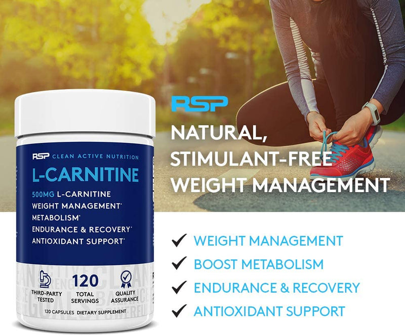 L-Carnitine 500 Mg 120 Caps RSP Nutrition