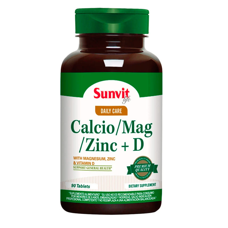 Calcio Magnesio Zinc + Vitamina D 90 Tabs Sunvit