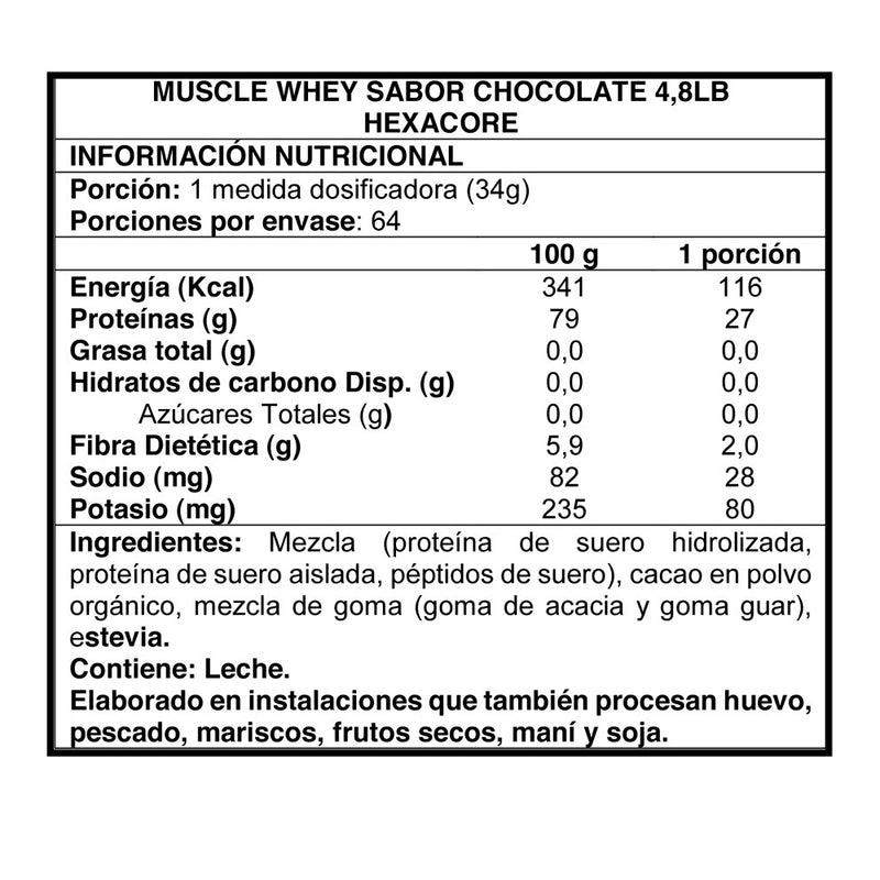 Muscle Whey 4.8 Lbs / 64 Serv Hexacore