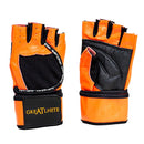 Guantes de Cuero Naranjo con Muñequeras Greatlhete - Suples.cl