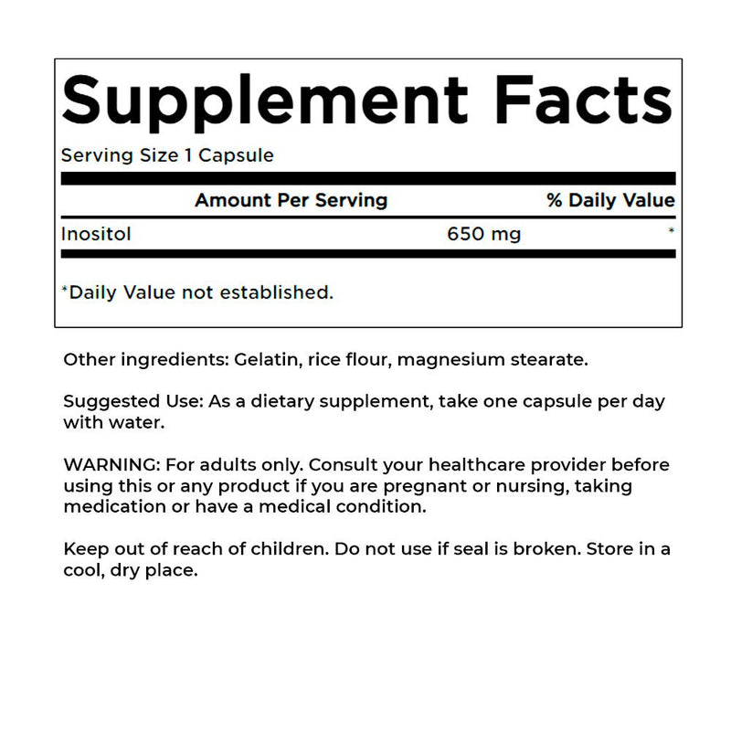 Inositol 650 Mg 100 Caps Swanson - Suples.cl