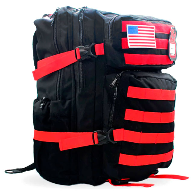 Mochila Military Bag Black & Red 45 Lts Durabody