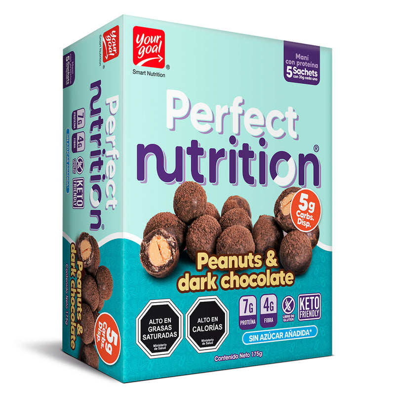 Caja 5 Perfect Nutrition Peanuts & Dark Chocolate Your Goal