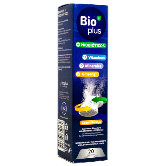 Probióticos + Ginseng 20 Tabs Efervescentes Bioplus