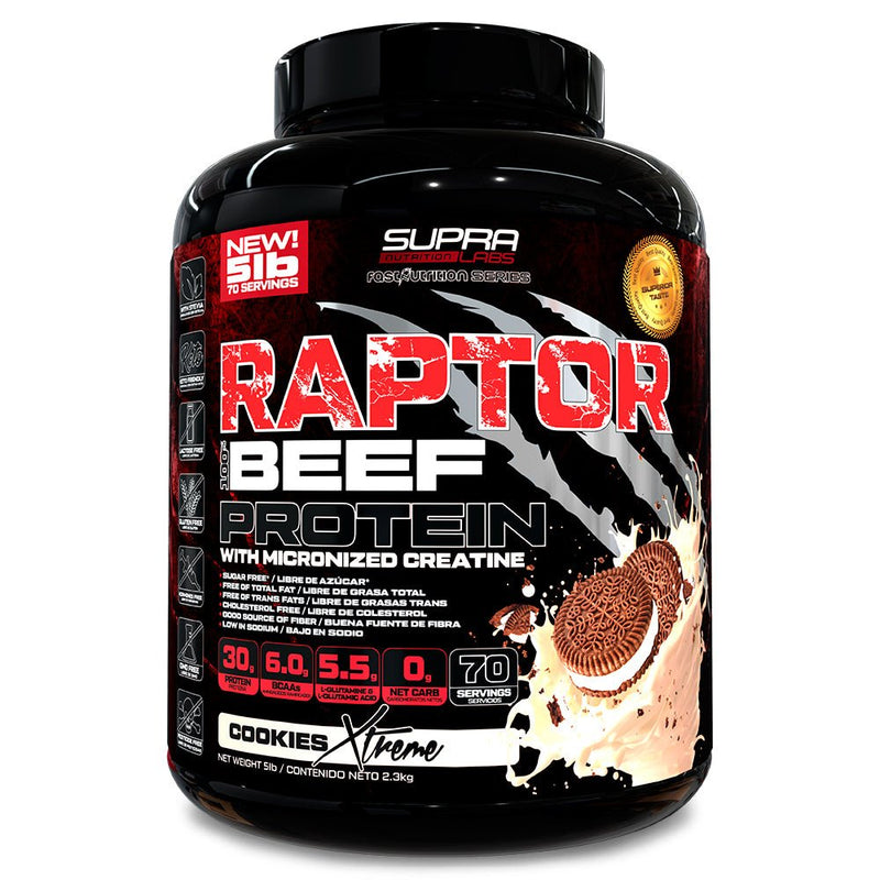 Raptor 100% Beef Protein 5 Lbs / 70 serv Fast Nutrition - Suples.cl