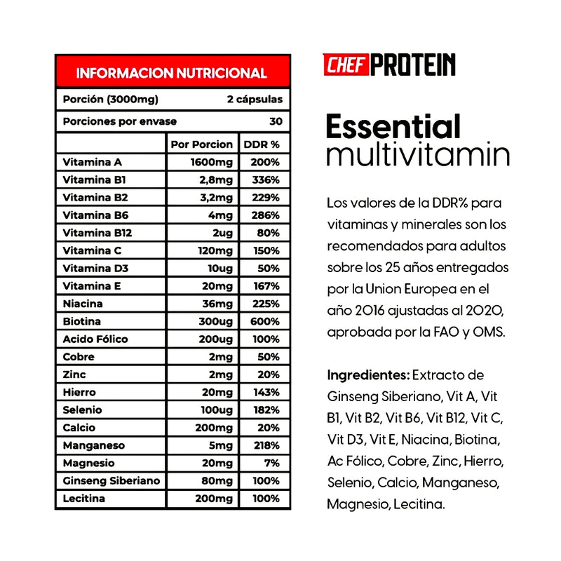 Essential Multivitamin 60 Caps Chef Protein